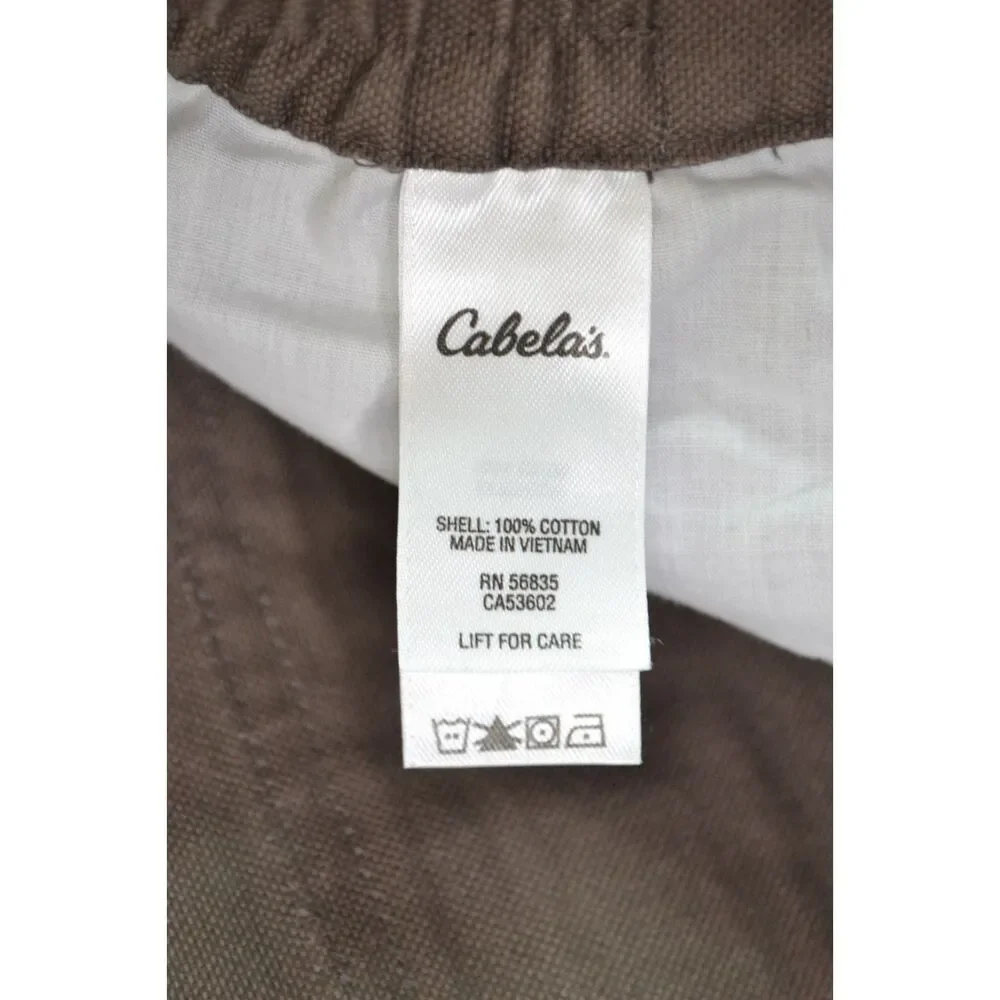 Cabela's Men's 40x30 Brown Heavyweight Canvas Hiking Reinforced Cargo Pants